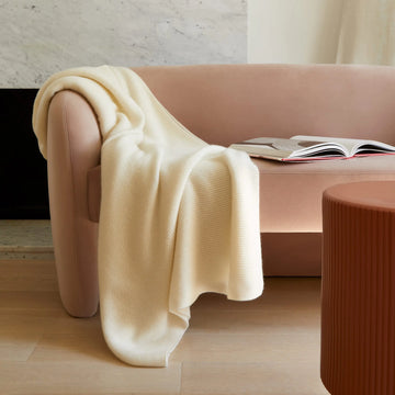 Vallon Ribbed Cashmere Throw by Italic Italic