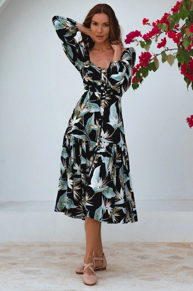 Verona Long Sleeve Midi Dress by Bali ELF Bali ELF