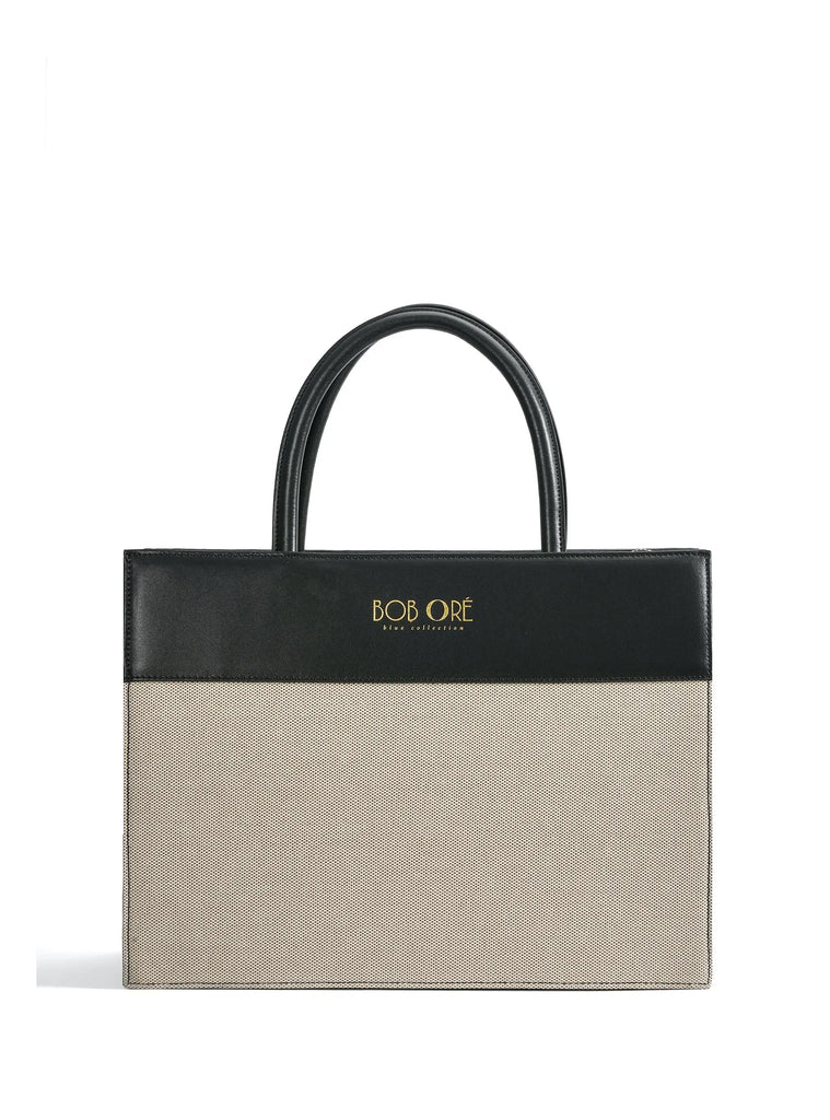 Victoria Tote Leather Canvas Bag, Black by Bob Oré BOB ORE