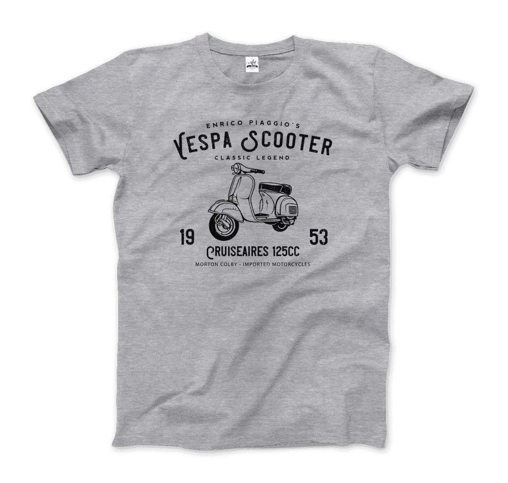 Vintage Piaggio Scooter 1953 125cc Art T-Shirt by Art-O-Rama Shop ART-O-RAMA-SHOP