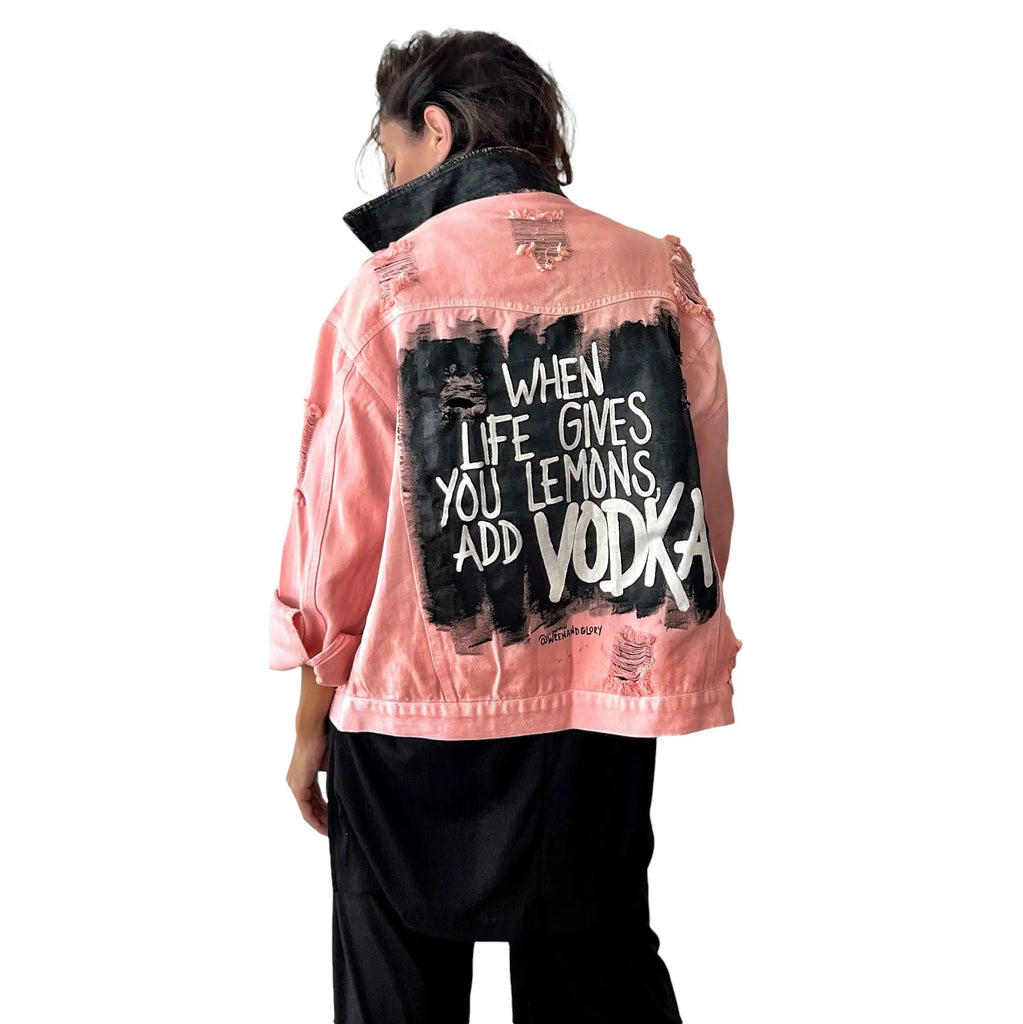 'Vodka Please' Denim Jacket by Wren + Glory Wren + Glory