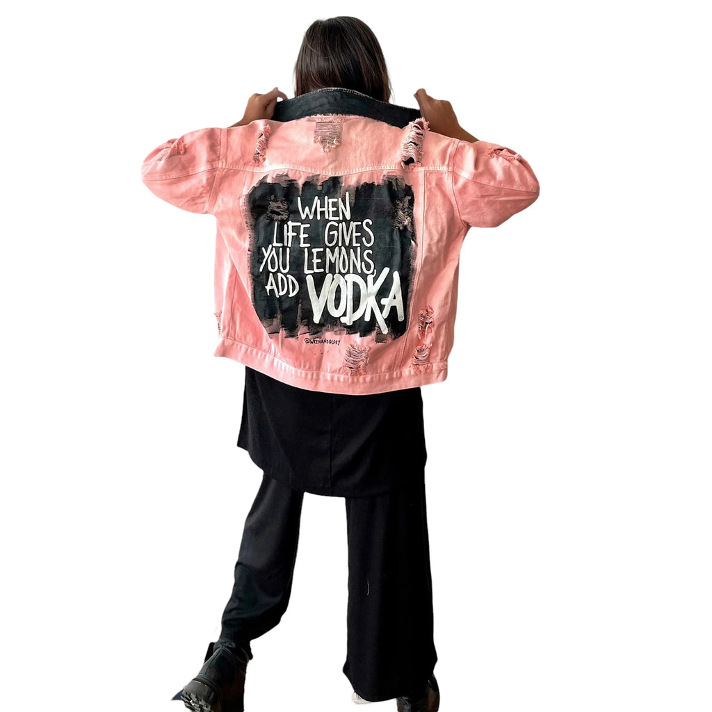 'Vodka Please' Denim Jacket by Wren + Glory Wren + Glory