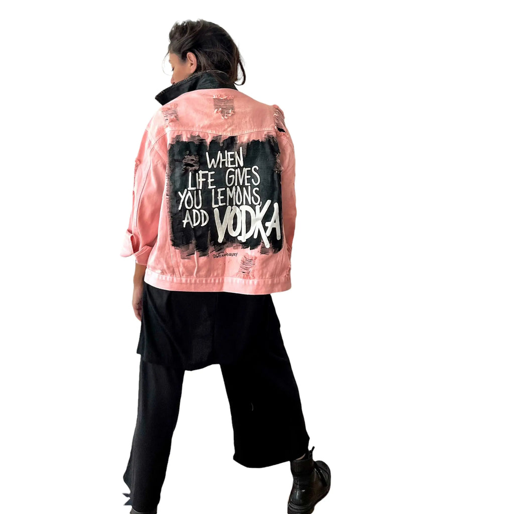 'Vodka Please' Denim Jacket by Wren + Glory Wren + Glory