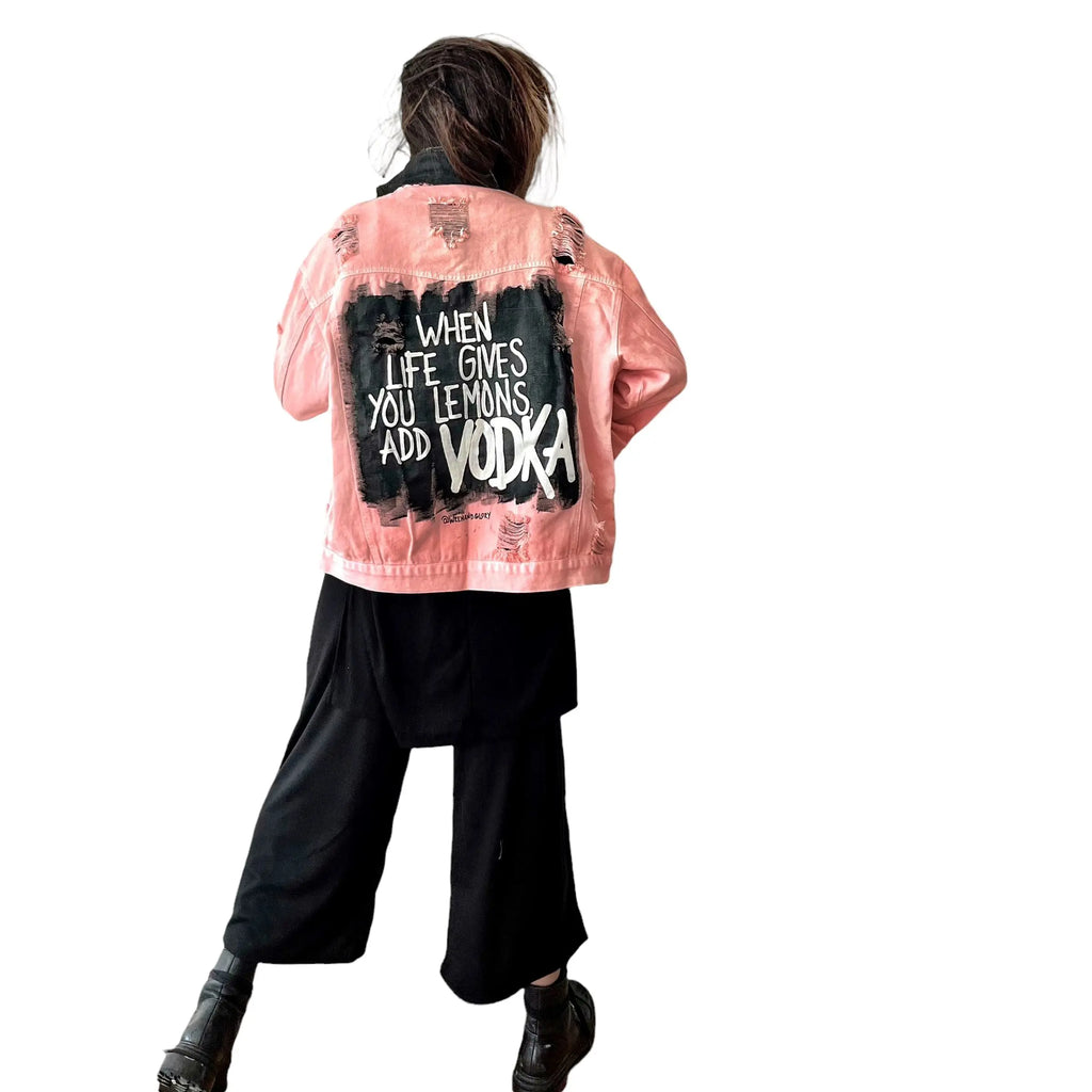 'Vodka Please' Denim Jacket by Wren + Glory Wren + Glory