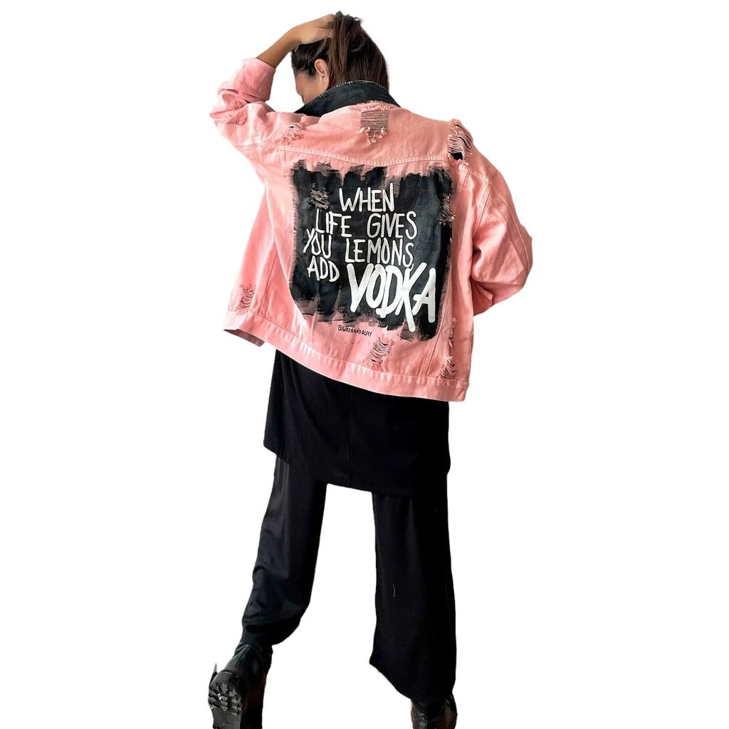 'Vodka Please' Denim Jacket by Wren + Glory Wren + Glory