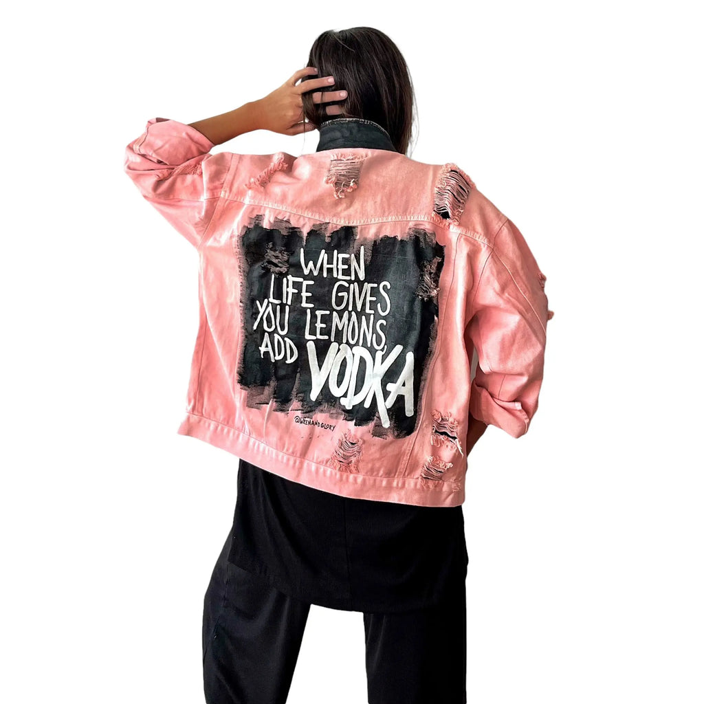 'Vodka Please' Denim Jacket by Wren + Glory Wren + Glory