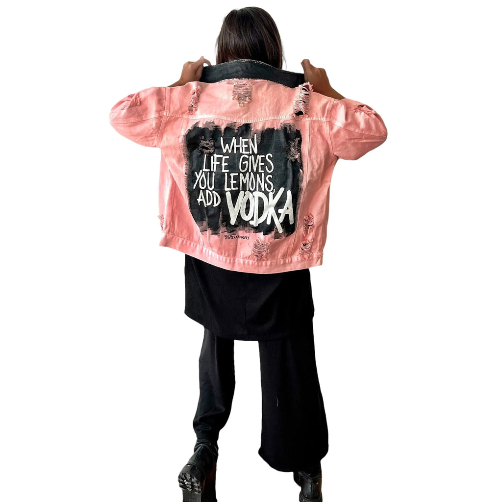 'Vodka Please' Denim Jacket by Wren + Glory Wren + Glory