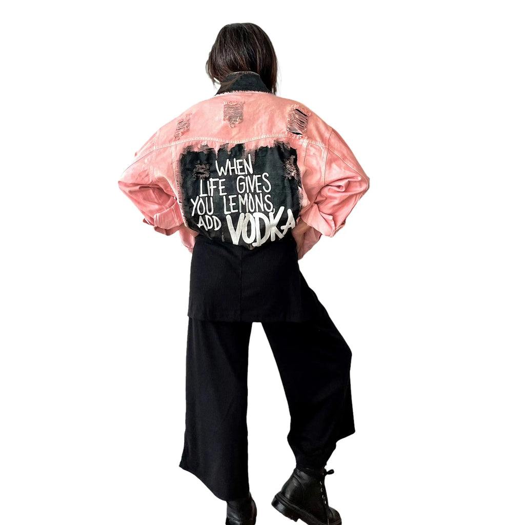 'Vodka Please' Denim Jacket by Wren + Glory Wren + Glory