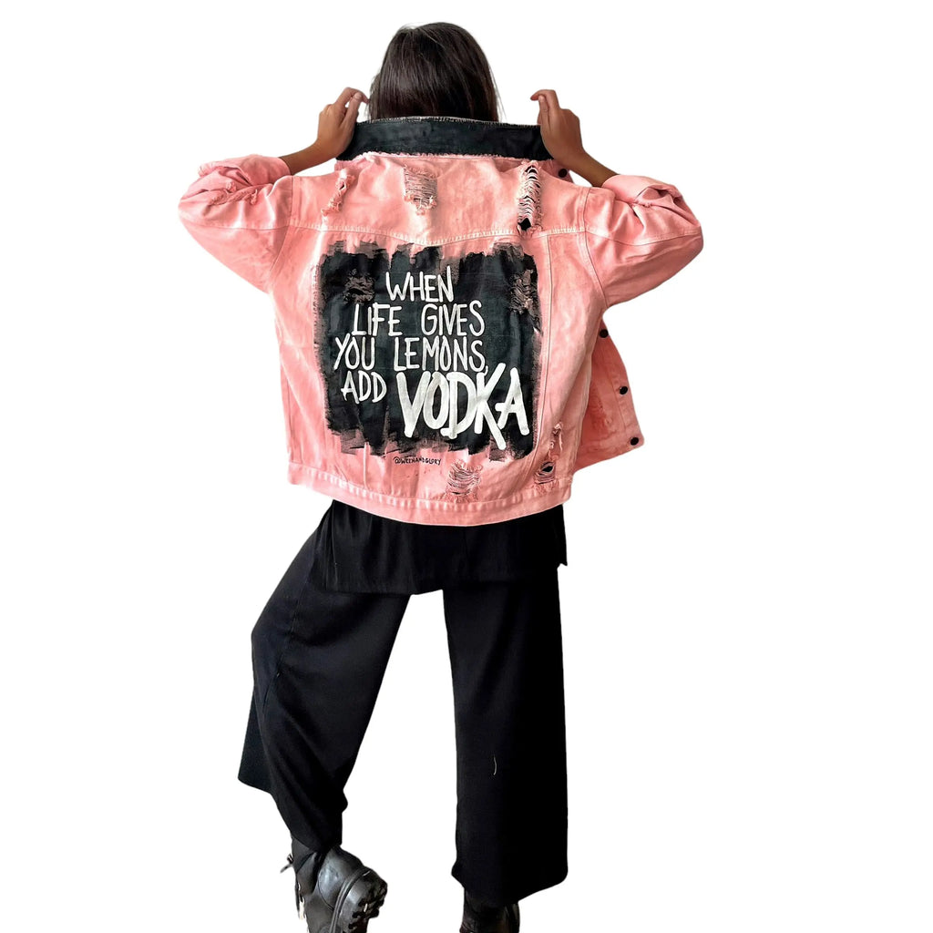 'Vodka Please' Denim Jacket by Wren + Glory Wren + Glory