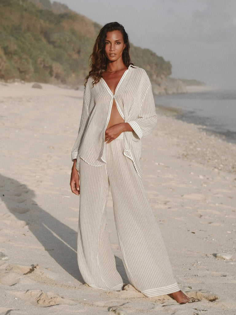 Voyage Set - Khaki Green Stripes by The Handloom The Handloom