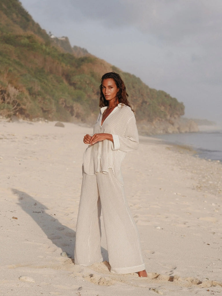 Voyage Set - Khaki Green Stripes by The Handloom The Handloom