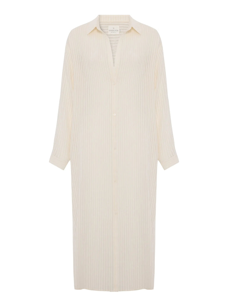 Voyage Shirt Dress - White Stripes by The Handloom The Handloom