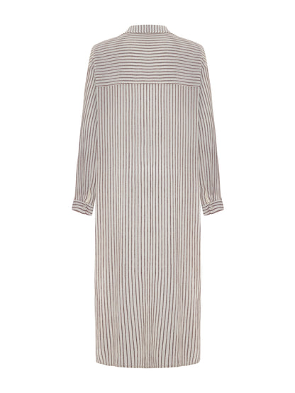 Voyage Shirt Dress - Burgundy Stripes