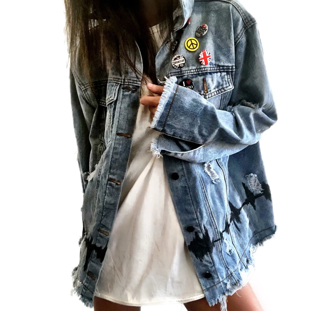 'WITH THE BAND' DENIM JACKET by Wren + Glory Wren + Glory