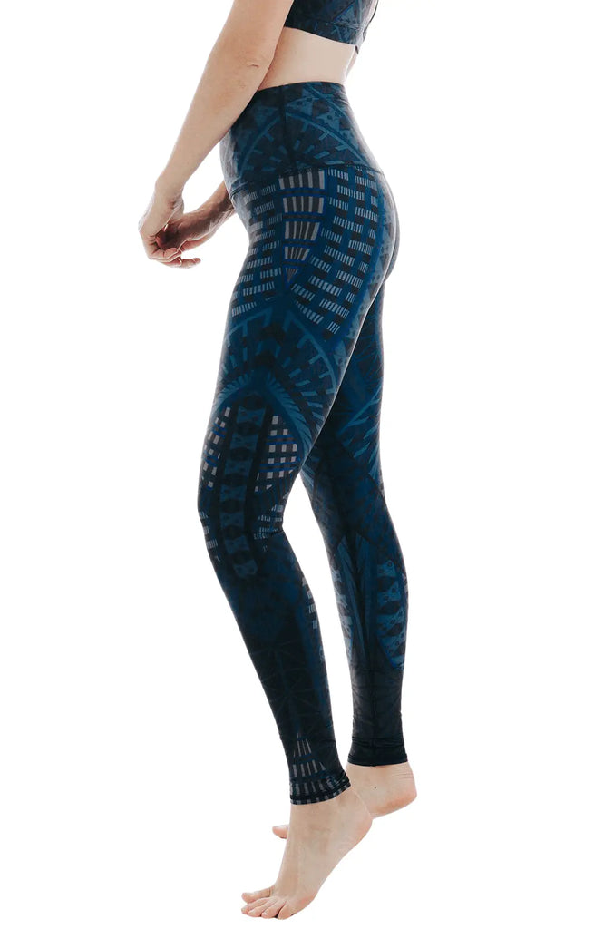 Warrior One Printed Yoga Leggings by Yoga Democracy Yoga Democracy