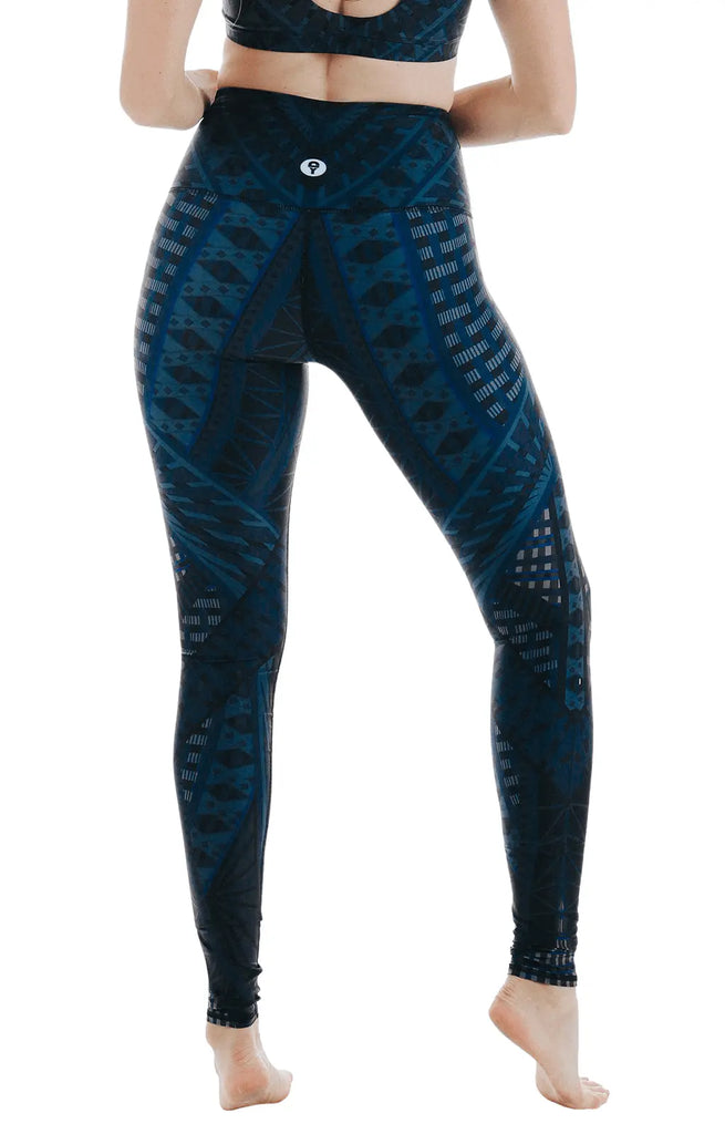 Warrior One Printed Yoga Leggings by Yoga Democracy Yoga Democracy