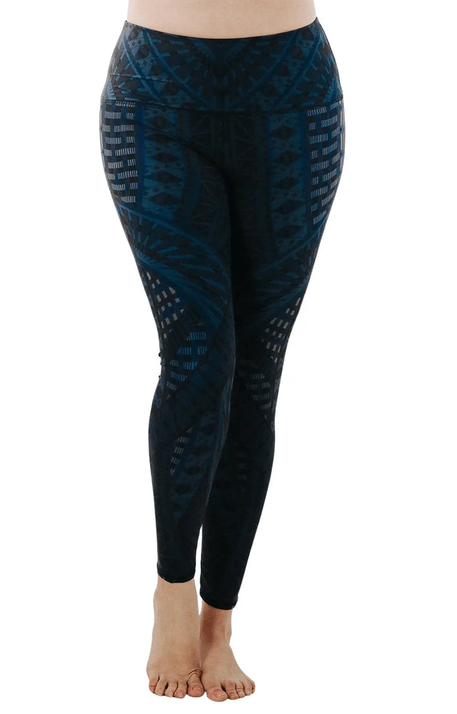 Warrior One Printed Yoga Leggings by Yoga Democracy Yoga Democracy
