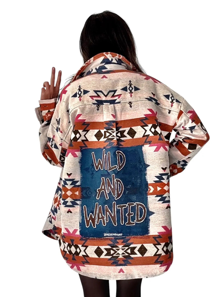 'Wild and Wanted' Aztec Shirt Jacket by Wren + Glory Wren + Glory