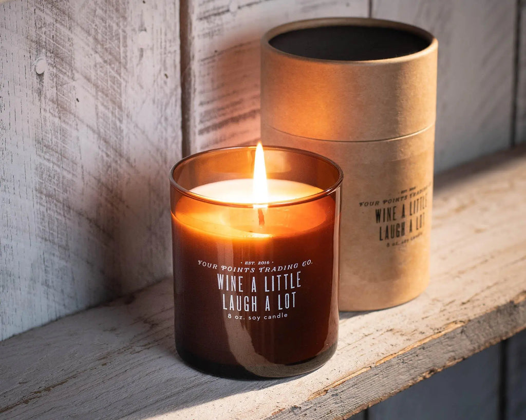 Wine A Little, Laugh A Lot 8oz Soy Scented Candle by Four Points Trading Co. FOUR POINTS TRADING CO.