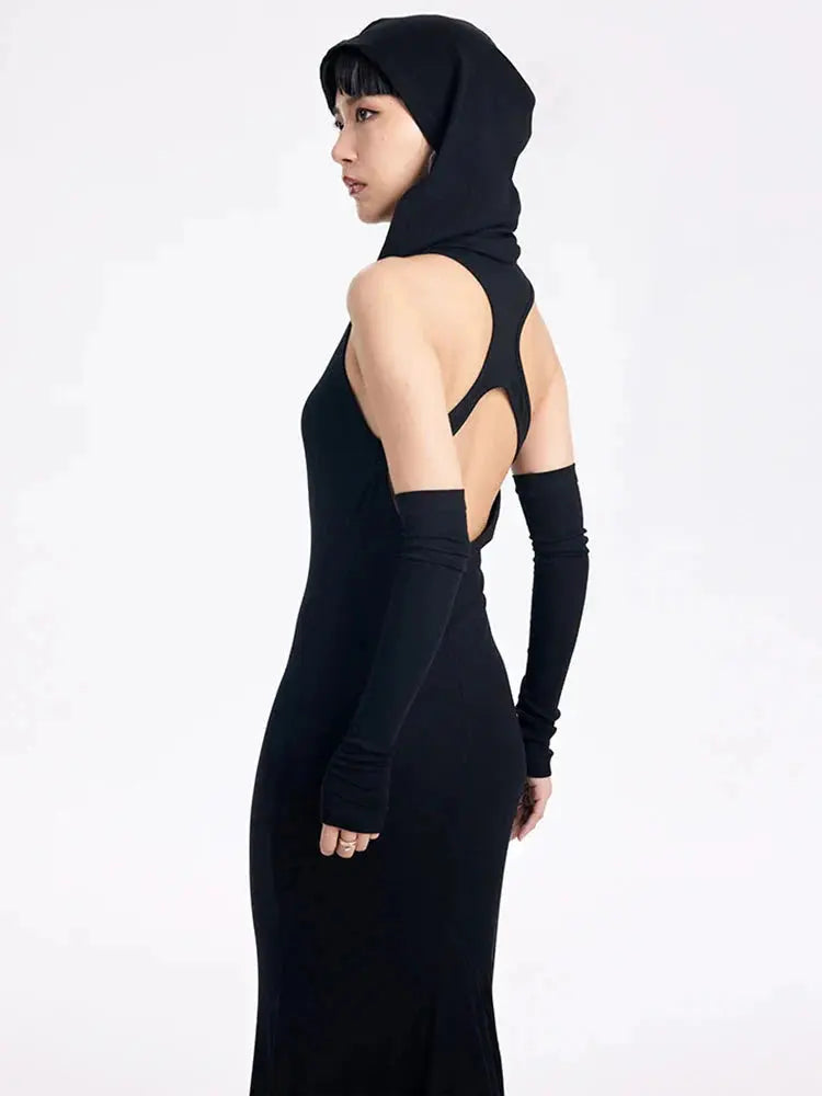 Witcheria Backless Hooded Dress by Marigold Shadows Marigold Shadows