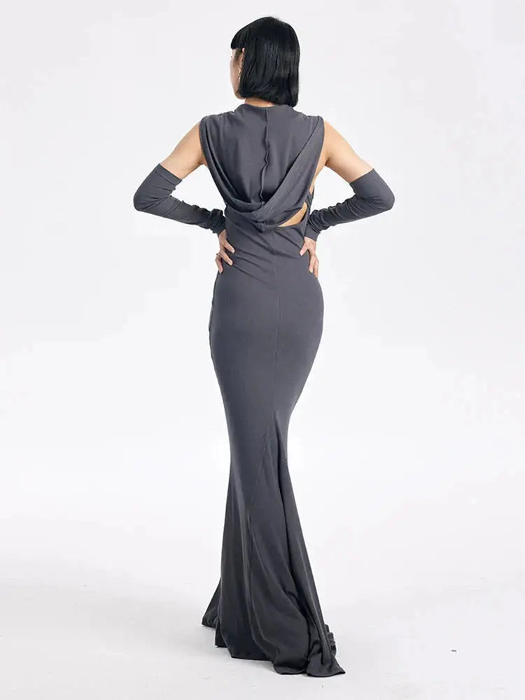 Witcheria Backless Hooded Dress by Marigold Shadows Marigold Shadows