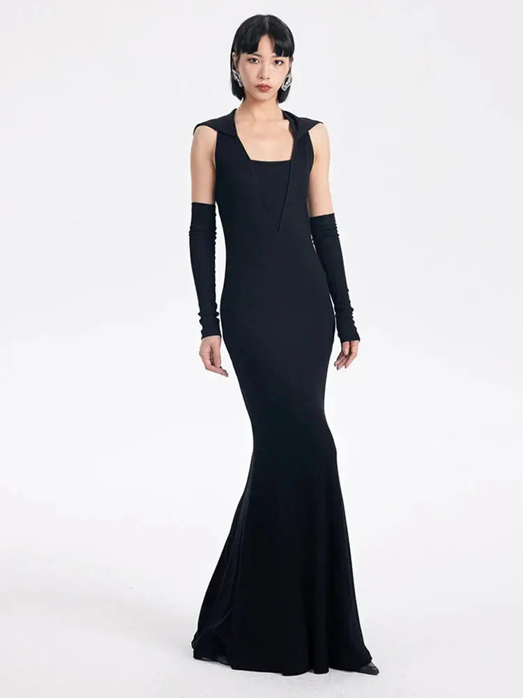 Witcheria Backless Hooded Dress by Marigold Shadows Marigold Shadows