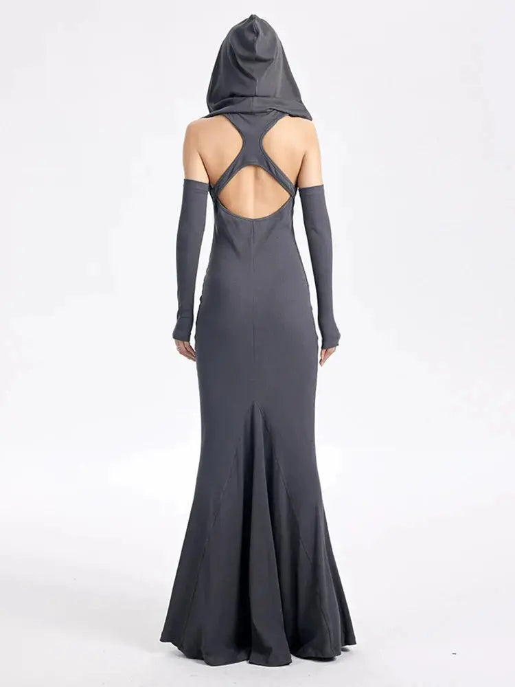 Witcheria Backless Hooded Dress by Marigold Shadows Marigold Shadows