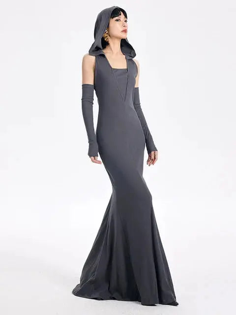 Witcheria Backless Hooded Dress by Marigold Shadows Marigold Shadows