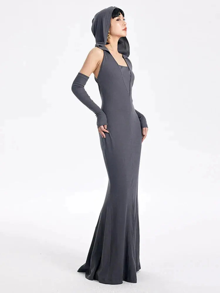 Witcheria Backless Hooded Dress by Marigold Shadows Marigold Shadows