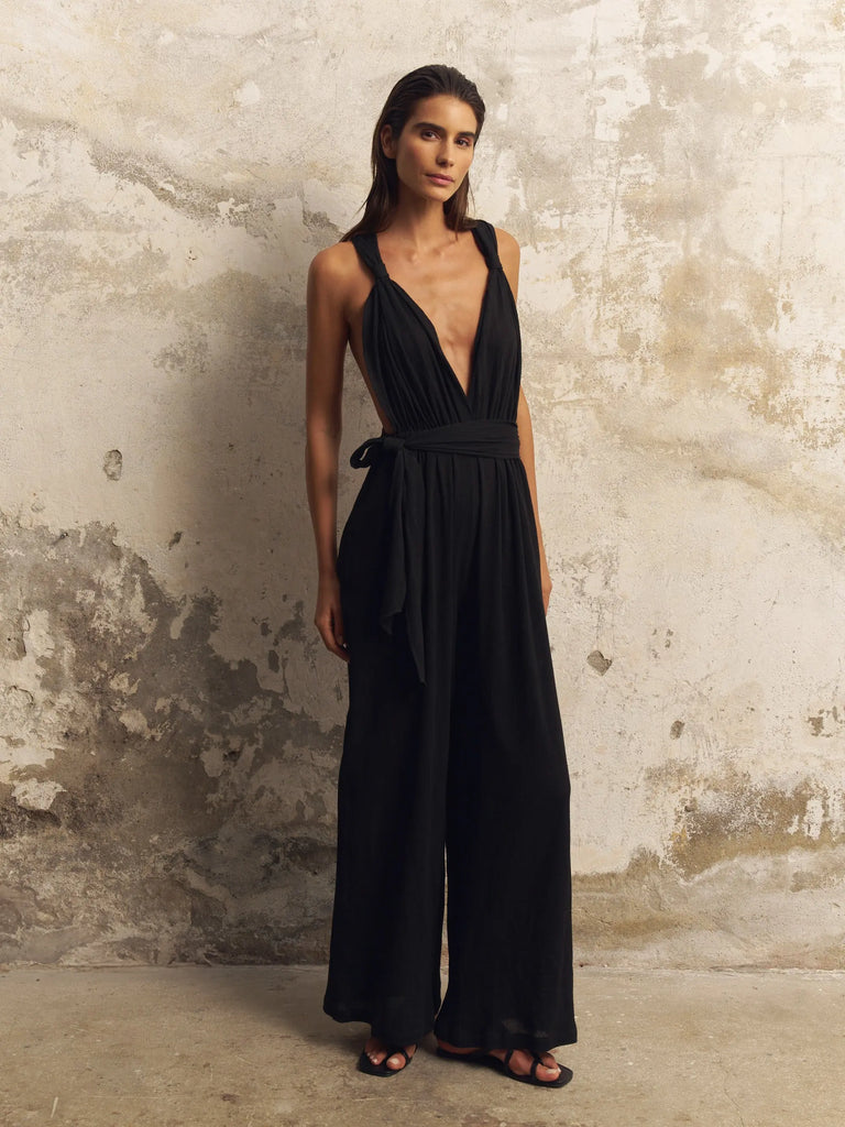 Wrap Your Way Jumpsuit - Black by The Handloom The Handloom