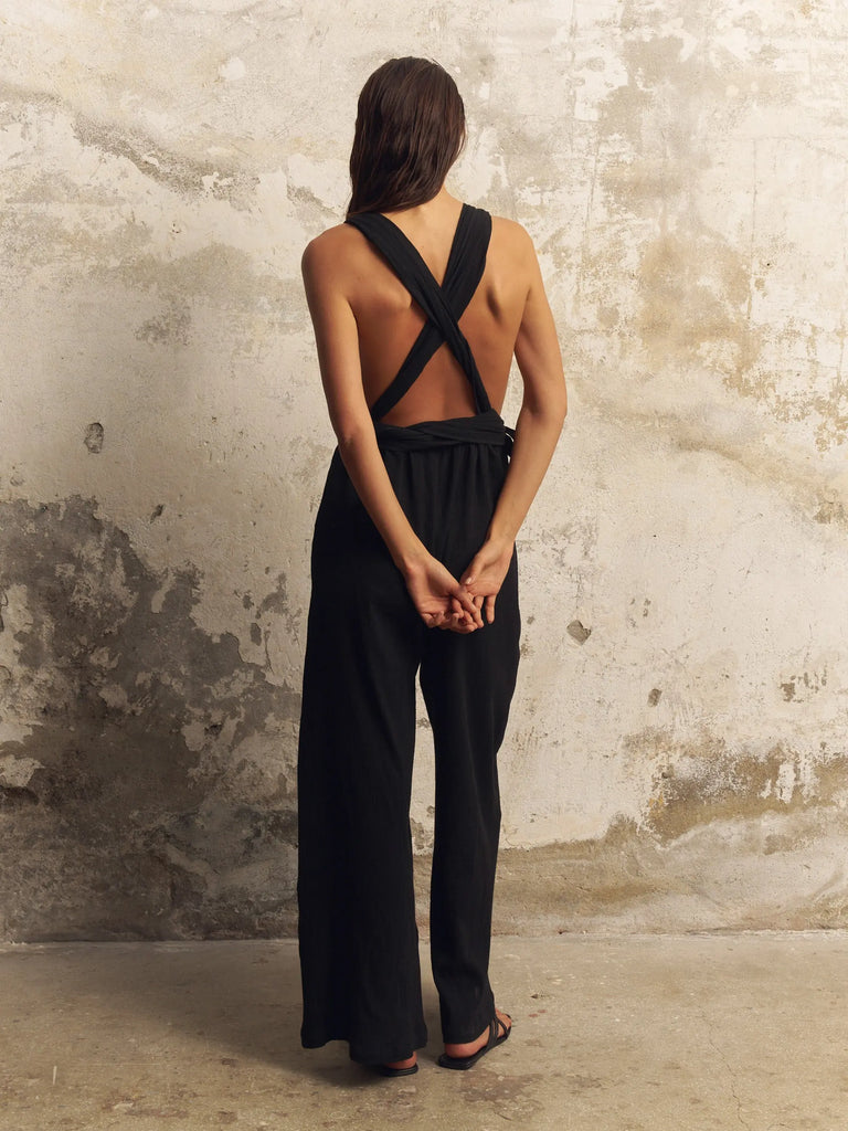 Wrap Your Way Jumpsuit - Black by The Handloom The Handloom