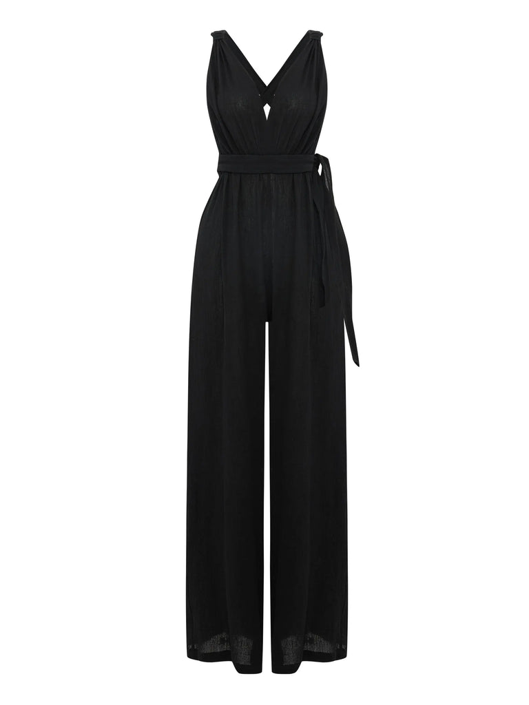 Wrap Your Way Jumpsuit - Black by The Handloom The Handloom