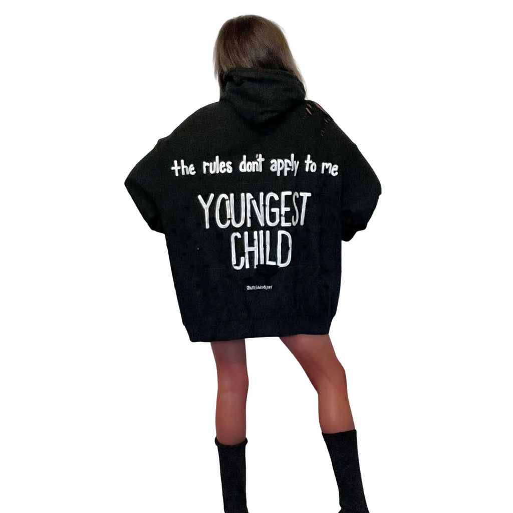 'YOUNGEST' PAINTED HOODIE by Wren + Glory Wren + Glory