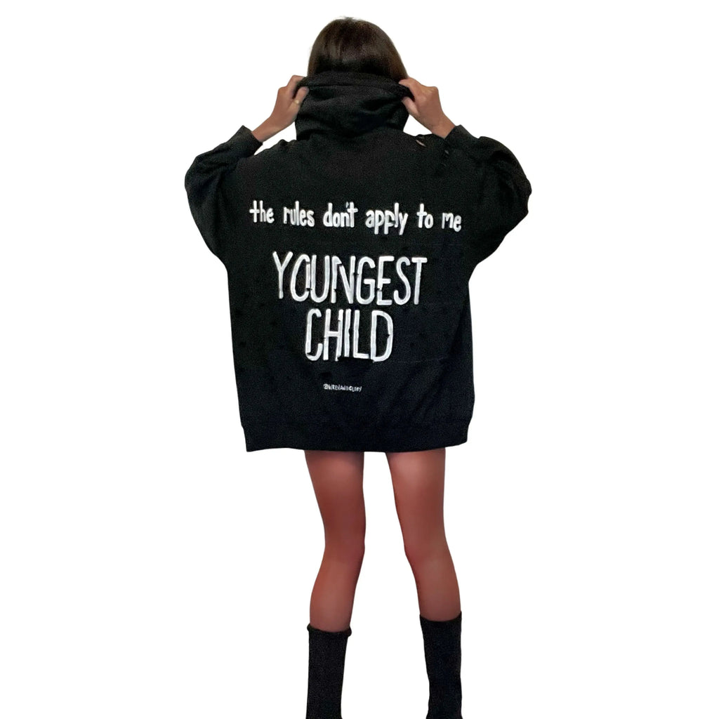 'YOUNGEST' PAINTED HOODIE by Wren + Glory Wren + Glory