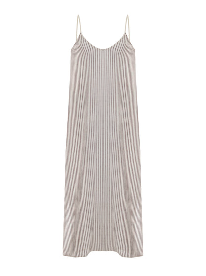 Yaz Dress - Burgundy Stripes