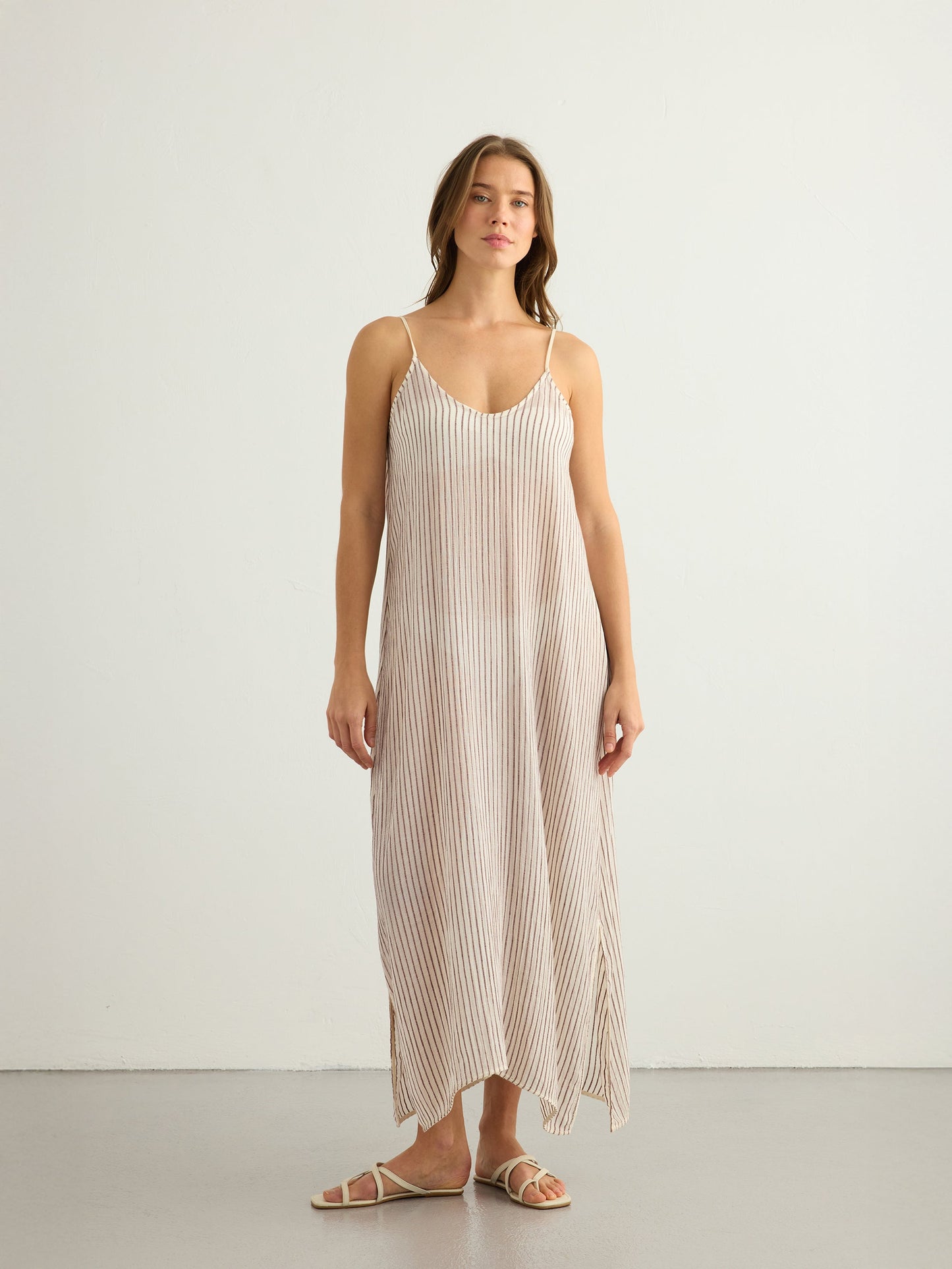 Yaz Dress - Burgundy Stripes