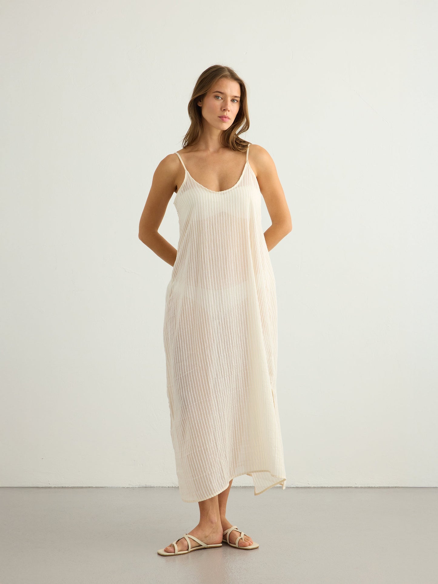 Yaz Dress - White Stripes