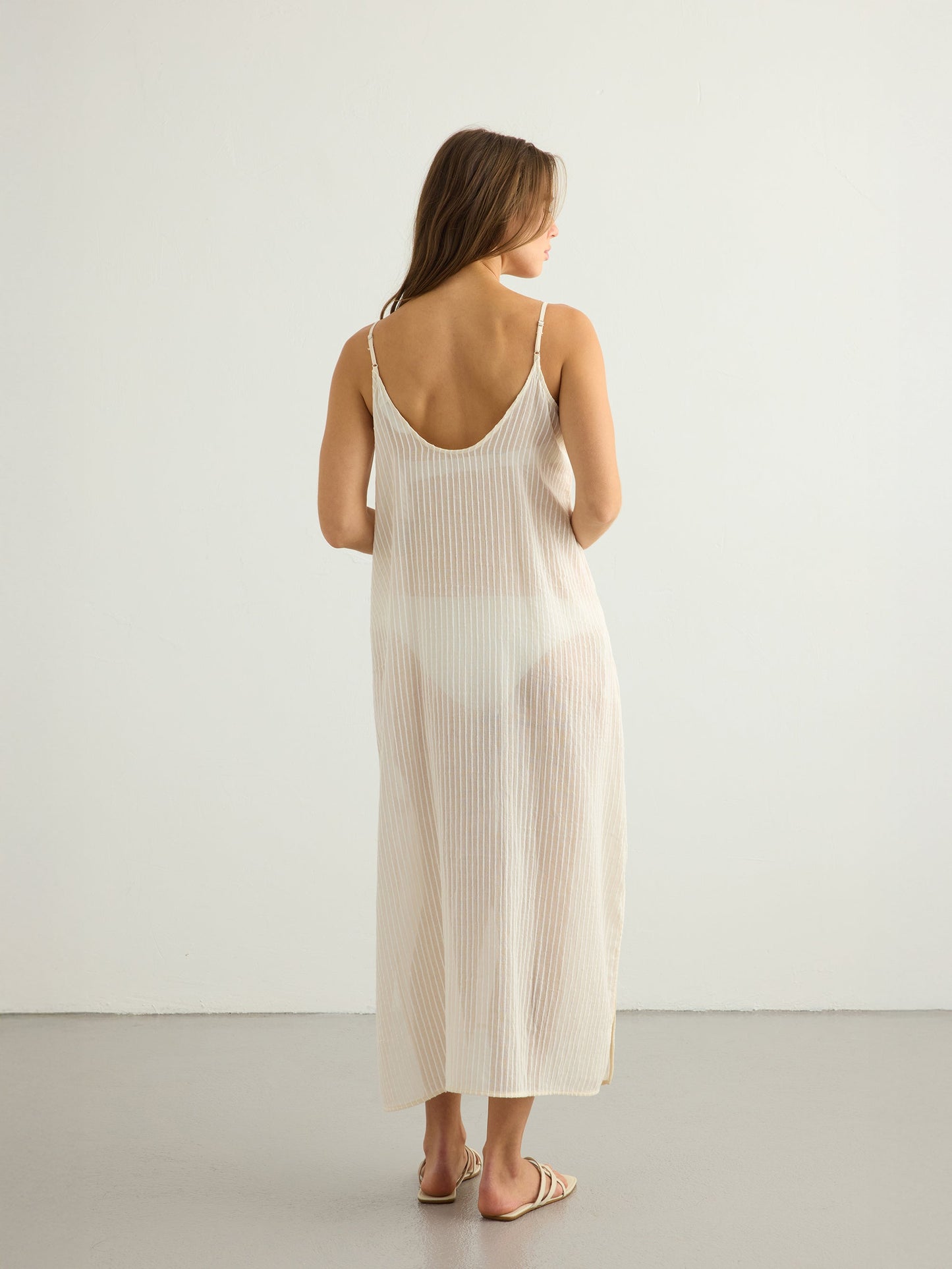 Yaz Dress - White Stripes