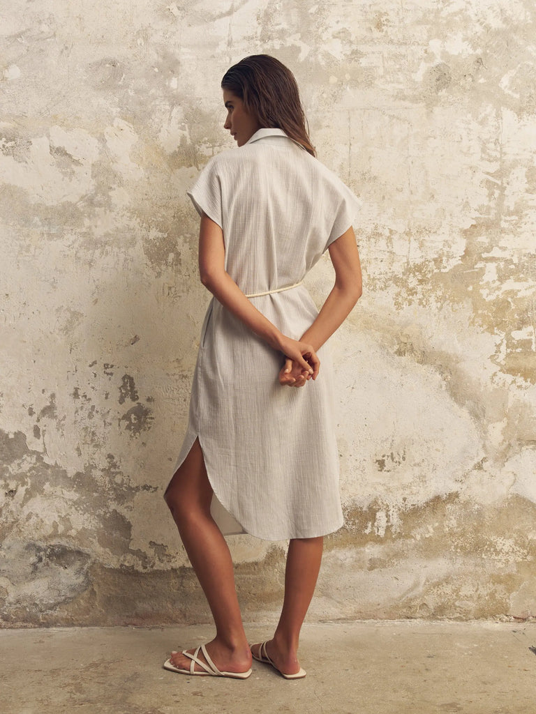 Zaya Shirt Dress - Baby Blue by The Handloom The Handloom