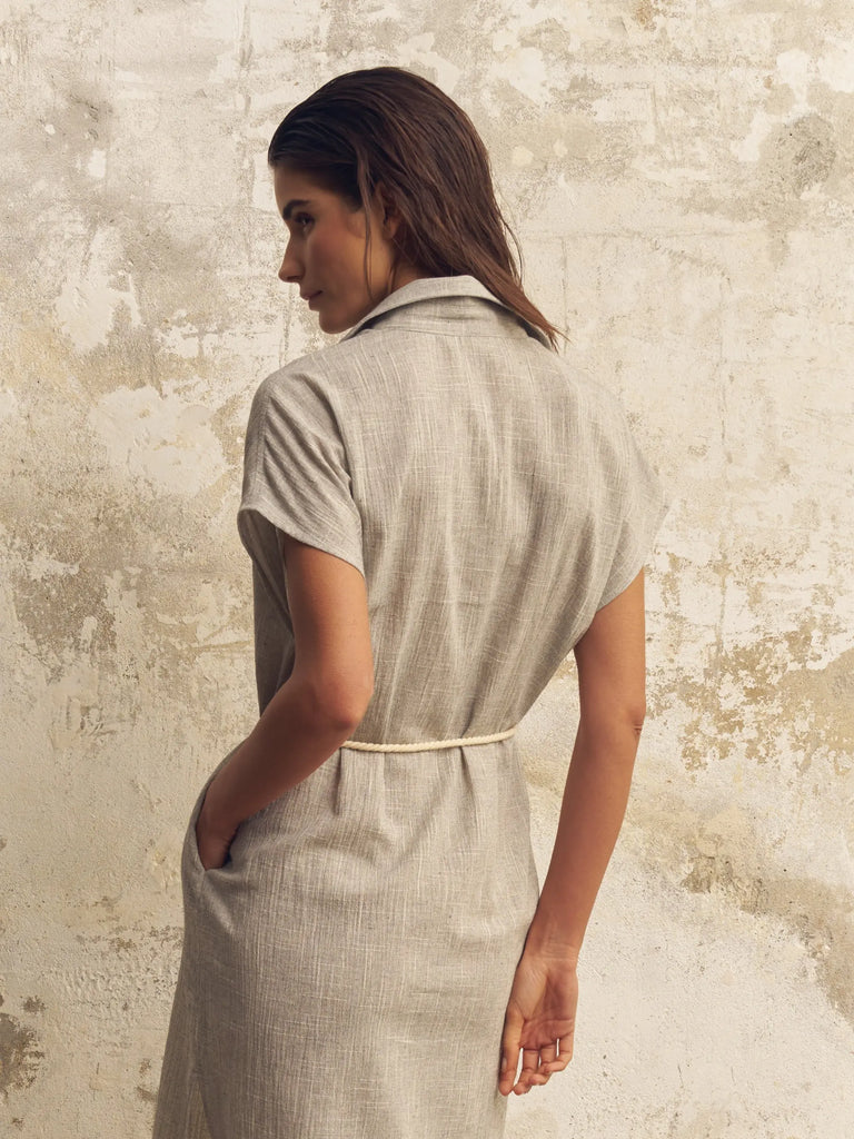Zaya Shirt Dress - Gray by The Handloom The Handloom