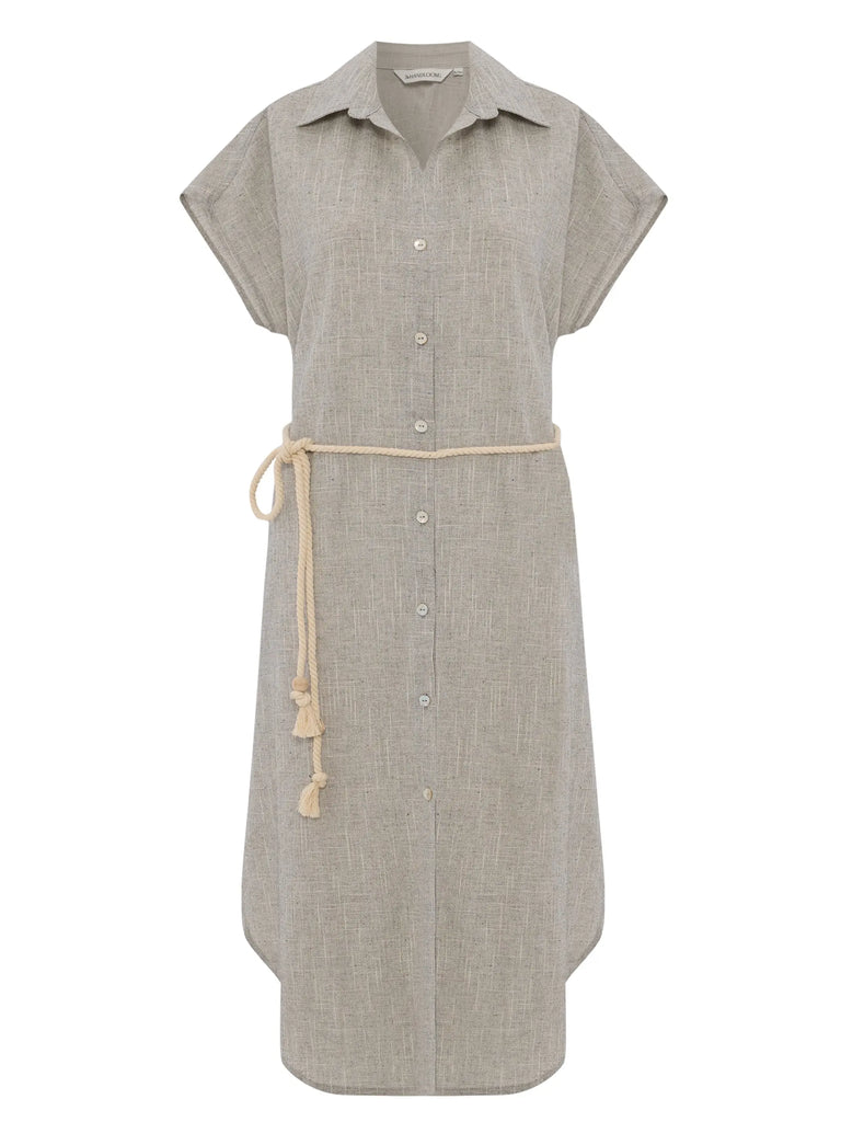 Zaya Shirt Dress - Gray by The Handloom The Handloom
