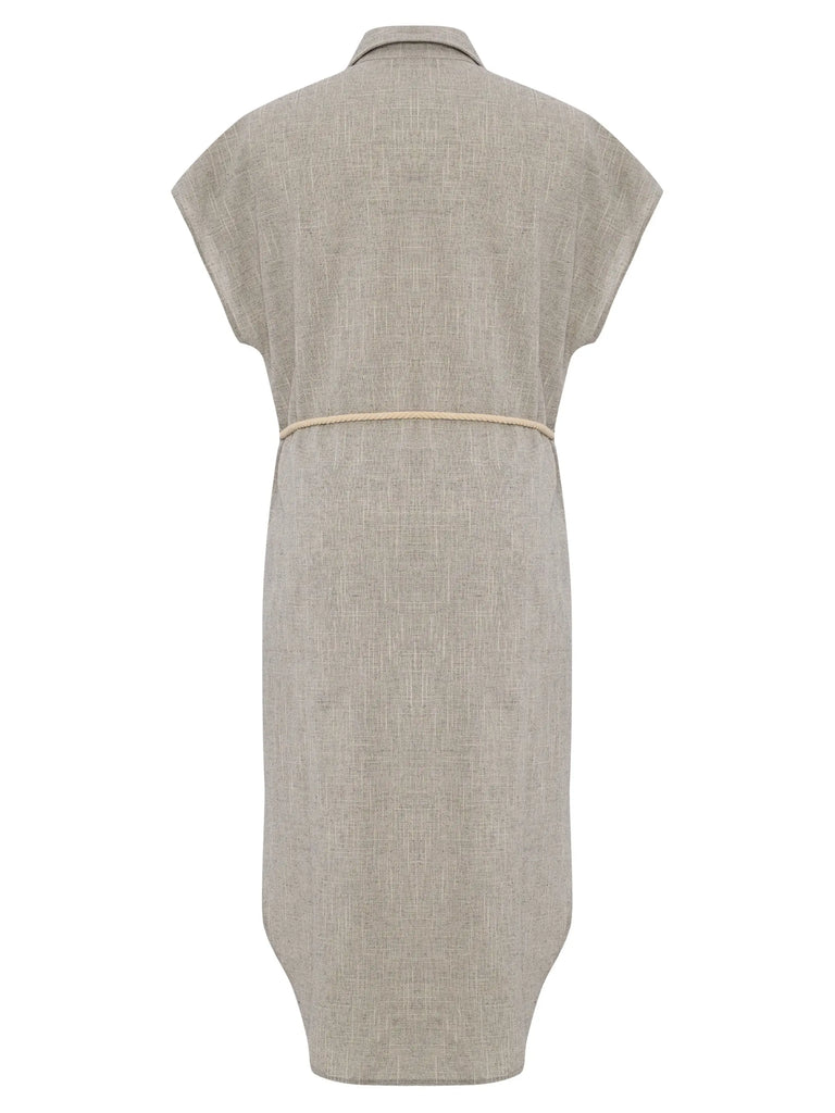 Zaya Shirt Dress - Gray by The Handloom The Handloom