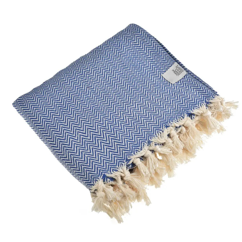 Zigzag Throw Blanket Pure Cotton 72"x50" by La'Hammam La'Hammam