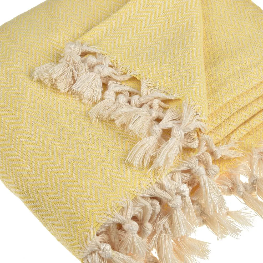 Zigzag Throw Blanket Pure Cotton 72"x50" by La'Hammam La'Hammam