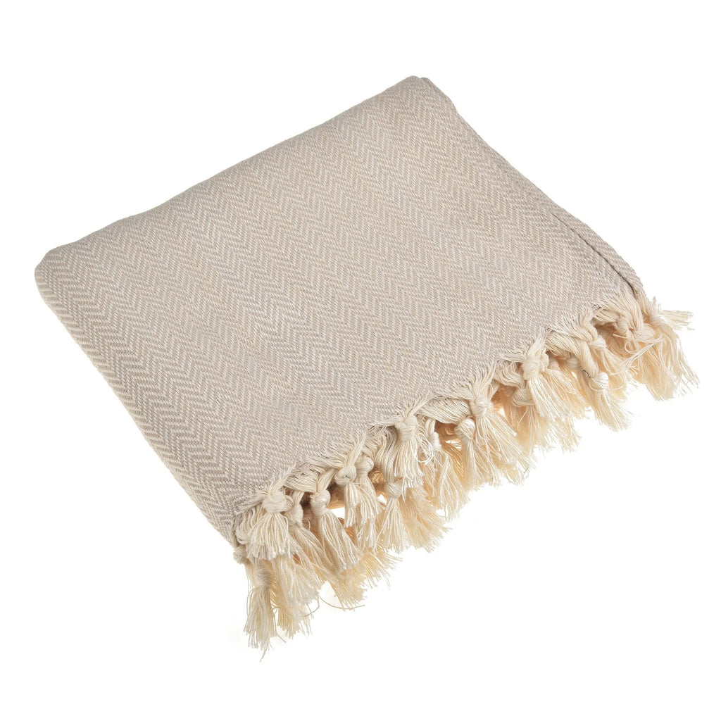 Zigzag Throw Blanket Pure Cotton 72"x50" by La'Hammam La'Hammam