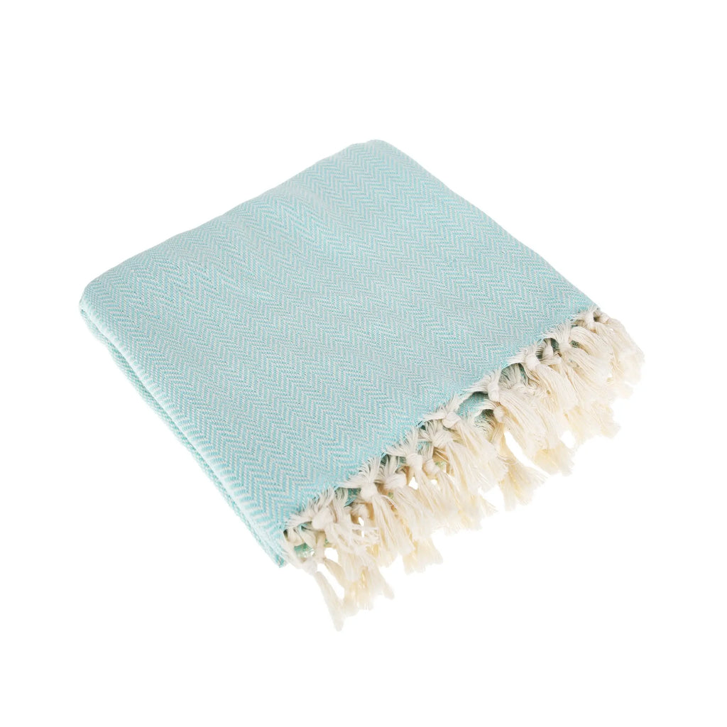 Zigzag Throw Blanket Pure Cotton 72"x50" by La'Hammam La'Hammam