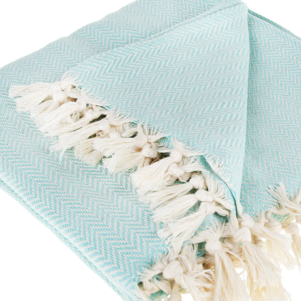 Zigzag Throw Blanket Pure Cotton 72"x50" by La'Hammam La'Hammam