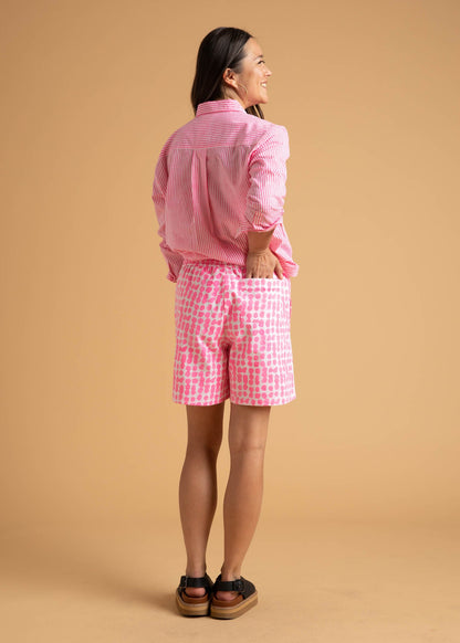 Shore Shorts - Messy Dots - Neon Pink