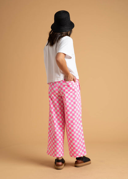 Shore Pant -  Checkerboard Neon Pink