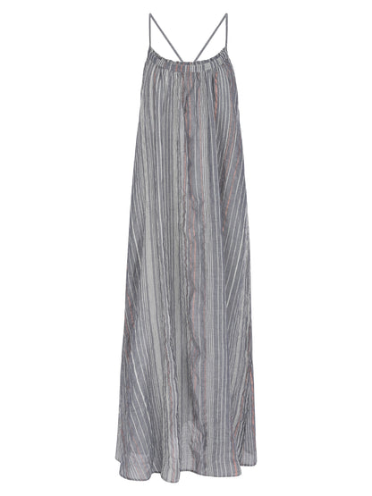 Canggu Maxi Dress - Navy With Stripes